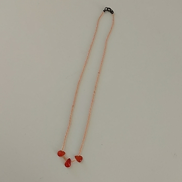 Carnelian / Seed Bead Necklace Vintage 70s - Picture 4 of 10